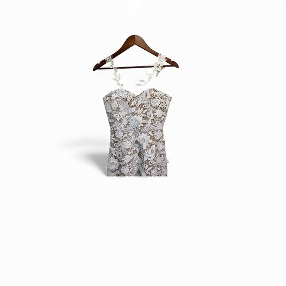 Miss Rosier White Floral Lace Midi Dress Women’s Large Sleeveless 45” Length - Picture 2 of 7